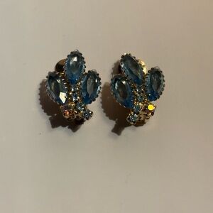 Elegant Blue and Gold Earrings